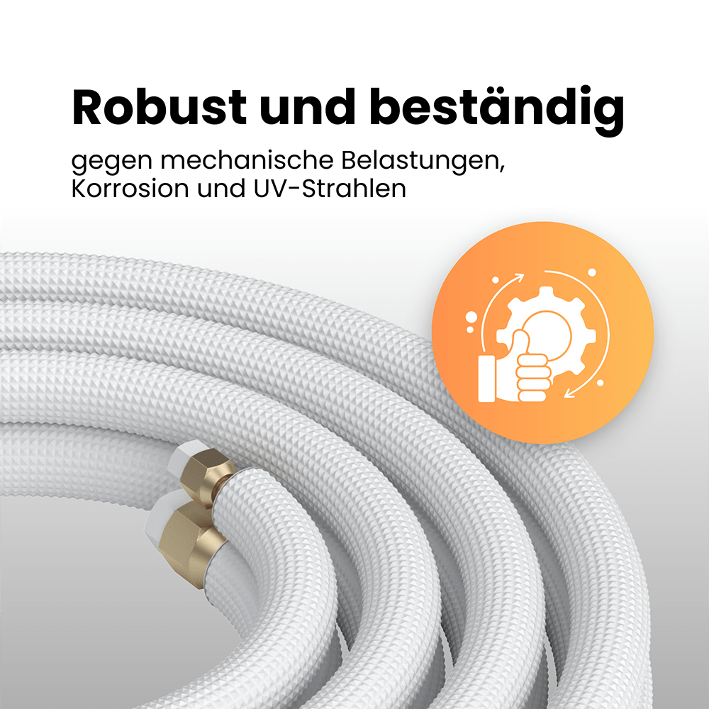 Kältebringer® 1-15m Kältemittelleitung 1/4“ + 3/8" Montage-Set für Split-Klimaanlage (4-adrig)