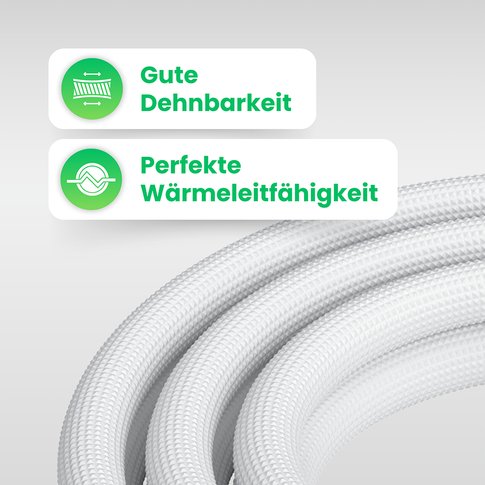 Kältebringer® 1-15m Kältemittelleitung 1/4“ + 3/8" Montage-Set für Split-Klimaanlage (4-adrig)