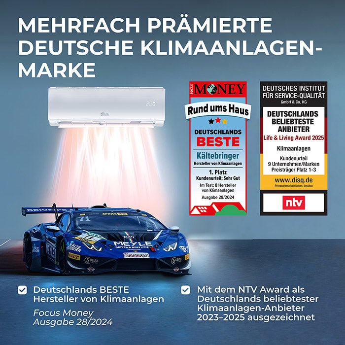Kältebringer® Split Klimaanlage Quick Connect 12.000 BTU (3,4kW) Komplettset