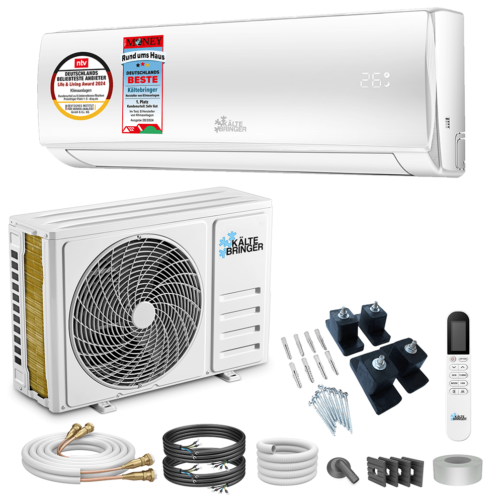 Kältebringer® Split Klimaanlage Quick Connect 12.000 BTU (3,4kW) Komplettset