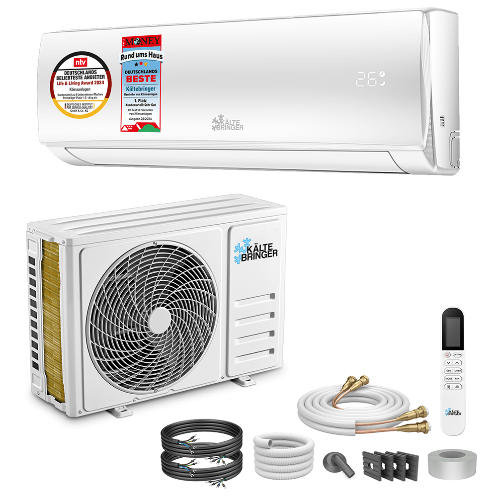 Kältebringer® Split Klimaanlage Quick Connect 12.000 BTU (3,4kW) Komplettset