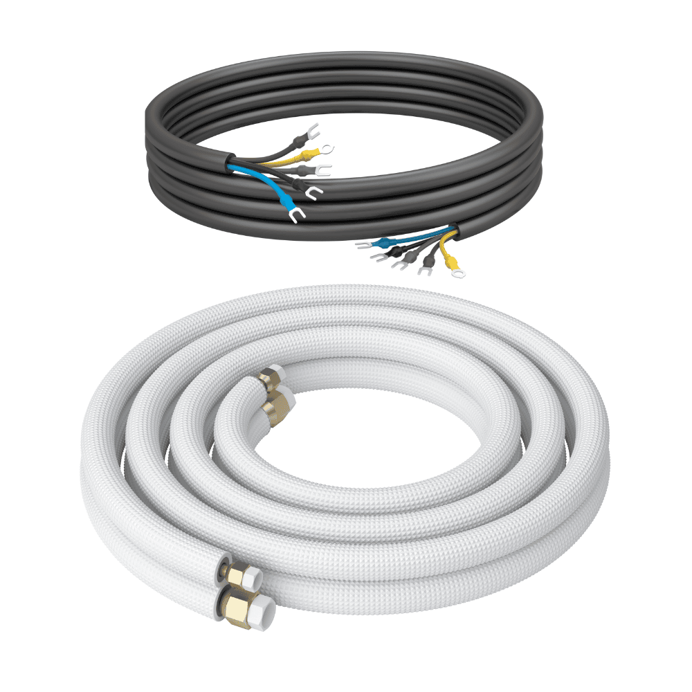 Kältebringer® 1-15m Kältemittelleitung 1/4“ + 1/2" Montage-Set für Split-Klimaanlage (5-adrig)